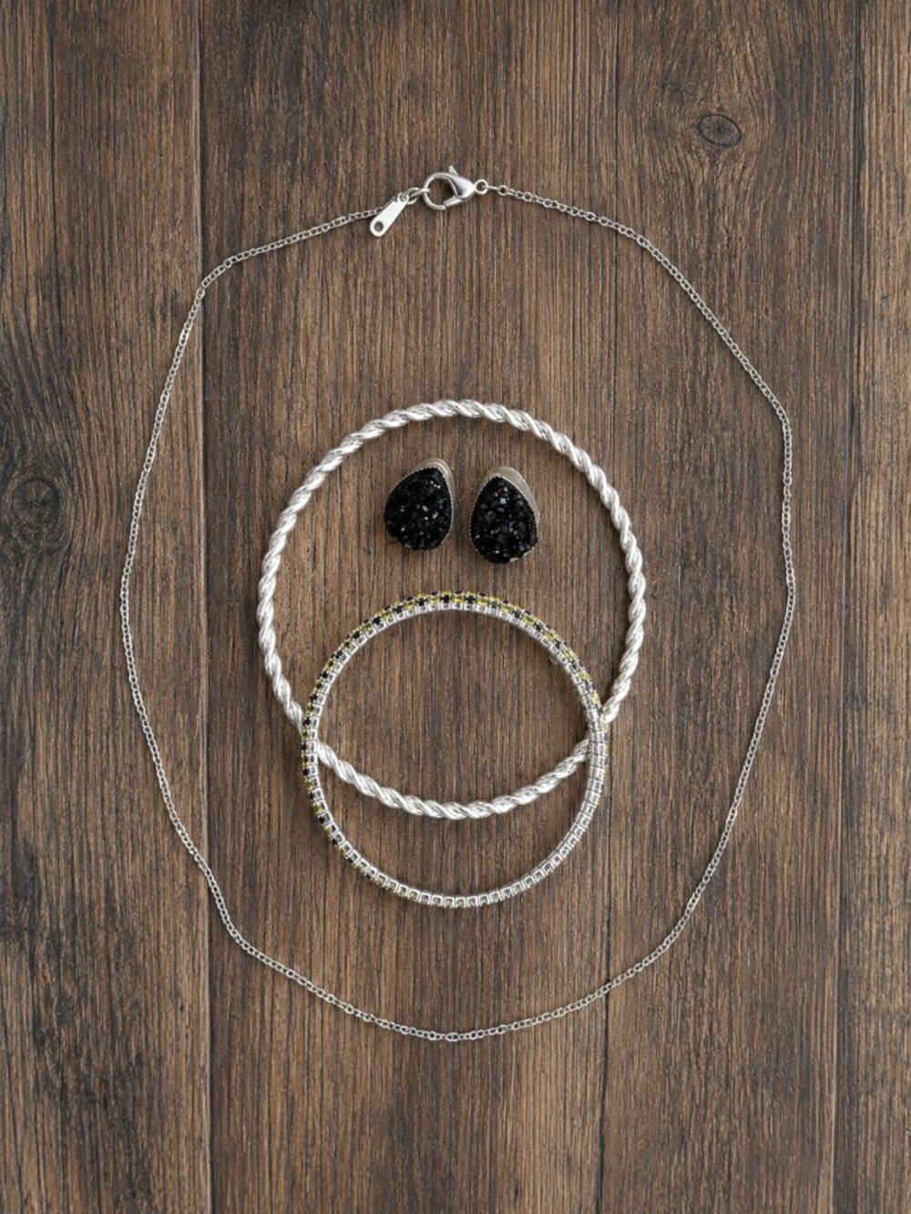 Black & Sliver Jewelry Set